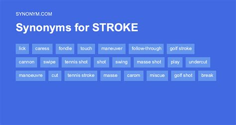 Antonyms of stroke - Definition of stroke. "act of striking," c.1300, probably from Old English *strac, from Proto-Germanic *straikaz (cf. Middle Low German strek, German streich, Gothic striks "stroke"), related to the verb stracian (see stroke (v.)). The meaning "mark of a pen" is from 1560s; that of "a striking of a clock" is from mid-15c. 